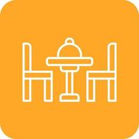 Dinner Table Line Round Corner Background Icons vector