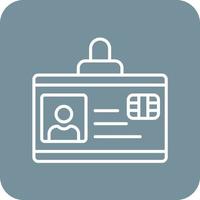 ID Card Line Round Corner Background Icons vector