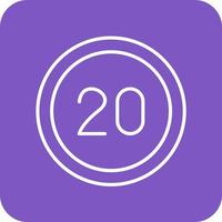 20 Speed Limit Line Round Corner Background Icons vector