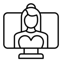 Influencer Female Line Icon vector