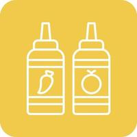Sauce Line Round Corner Background Icons vector