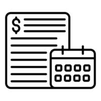 Yearly Sales Report Line Icon vector