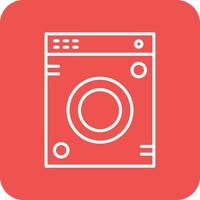 Washing Machine Line Round Corner Background Icons vector