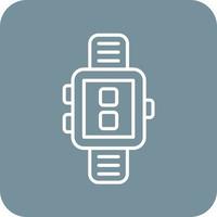 Smartwatch Line Round Corner Background Icons vector