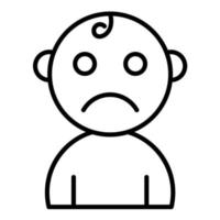 Sad Baby Line Icon vector