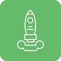 Rocket Line Round Corner Background Icons vector