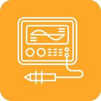 Oscilloscope Line Round Corner Background Icons vector