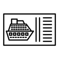 Cruise Ticket Line Icon vector