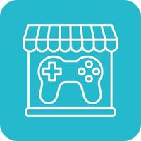 Game Store Line Round Corner Background Icons vector