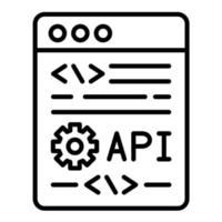 icono de línea de interfaz de programación de aplicaciones vector