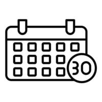 icono de línea de desafío de 30 días vector