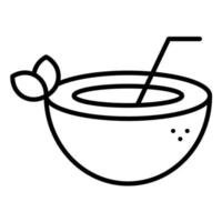 Coconut Drink Line Icon vector