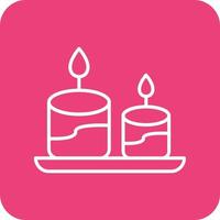 Candles Line Round Corner Background Icons vector