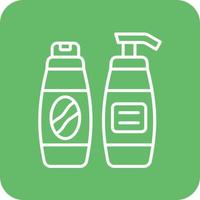 Shampoo Line Round Corner Background Icons vector