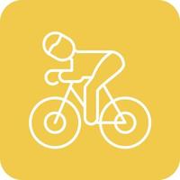 Cycling Line Round Corner Background Icons vector