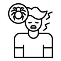 Fear Of Spiders Line Icon vector
