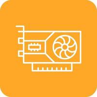 Graphics Card Line Round Corner Background Icons vector
