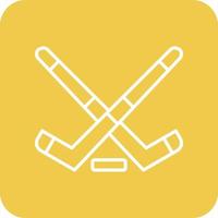 iconos de fondo de esquina redonda de línea de hockey sobre hielo vector