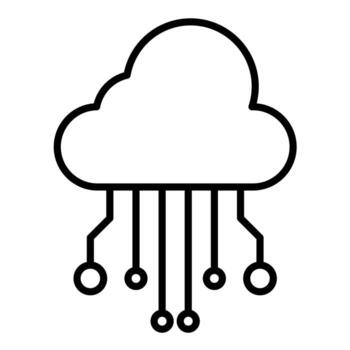 icono de línea de computación en la nube vector