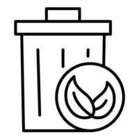 Eco Trash Bin Line Icon vector