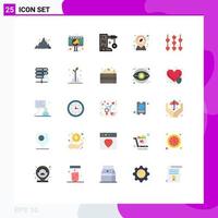 25 Universal Flat Colors Set for Web and Mobile Applications shop coffee billboard tire swing summer Editable Vector Design Elements