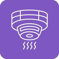 Smoke Detector Line Round Corner Background Icons vector