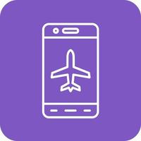 Mobile Airplane Mode Line Round Corner Background Icons vector