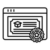 icono de línea de certificado vector