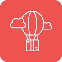 Air Balloon Delivery Line Round Corner Background Icons vector