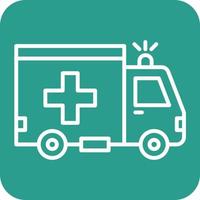 Ambulance Line Round Corner Background Icons vector