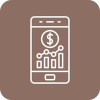 Mobile Bar Graph Line Round Corner Background Icons vector