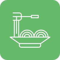 Pasta Line Round Corner Background Icons vector