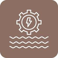 Hydro Power Line Round Corner Background Icons vector