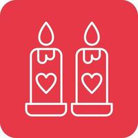 Wedding Candle Line Round Corner Background Icons vector