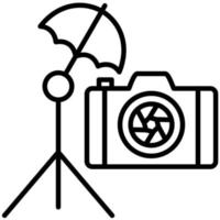 Umbrella Camera Line Icon vector