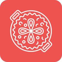 Paella Line Round Corner Background Icons vector