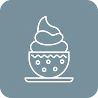 Ice Cream Cup Line Round Corner Background Icons vector