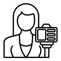 Female Vlogger Line Icon vector