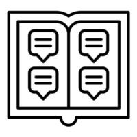 icono de línea de libro abierto vector