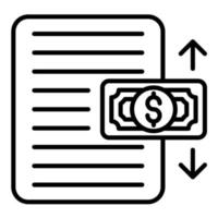 Cash Flow Statement Line Icon vector