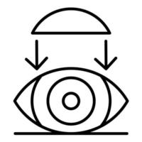 icono de línea de lentes de contacto rígidos vector