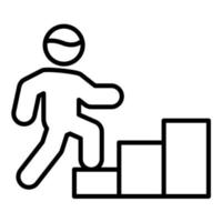 icono de línea de persona subiendo escaleras vector