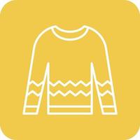 Sweater Line Round Corner Background Icons vector