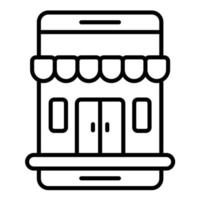 icono de línea de tienda online vector