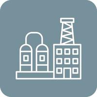 Oil Refinery Line Round Corner Background Icons vector