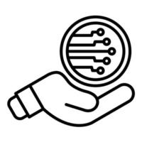 Initial Coin Offering Line Icon vector