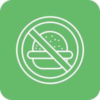 No Eating Line Round Corner Background Icons vector