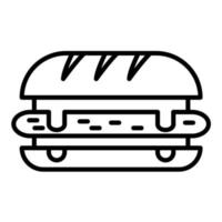 icono de línea de sándwich estilo deli vector