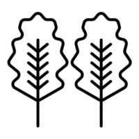 Oak Leaf Line Icon vector