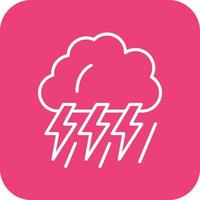 Thunderstorm Line Round Corner Background Icons vector